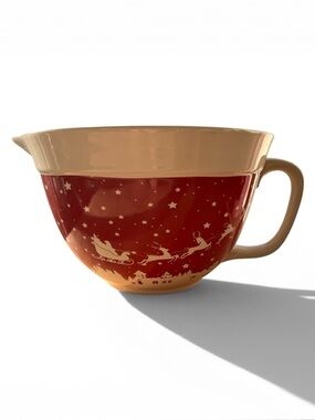 The Bakeshop Batter Bowl by Master Class "Santa's Trip" Ceramic-Mix and Pour